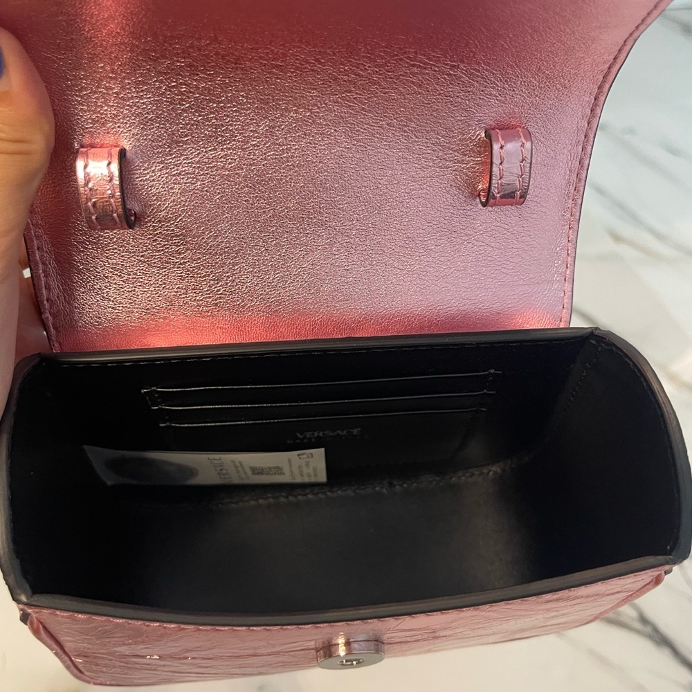 NWT Versace Crackled Lambskin La Medusa Mini Bag - Picture 6 of 7